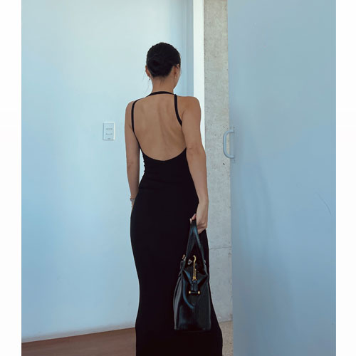Backless square ops-black