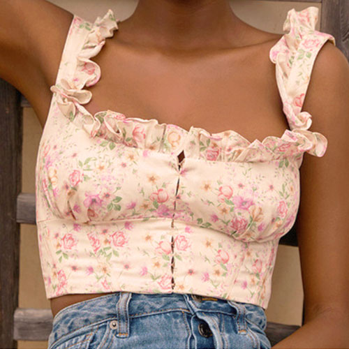 Corset proral frill top